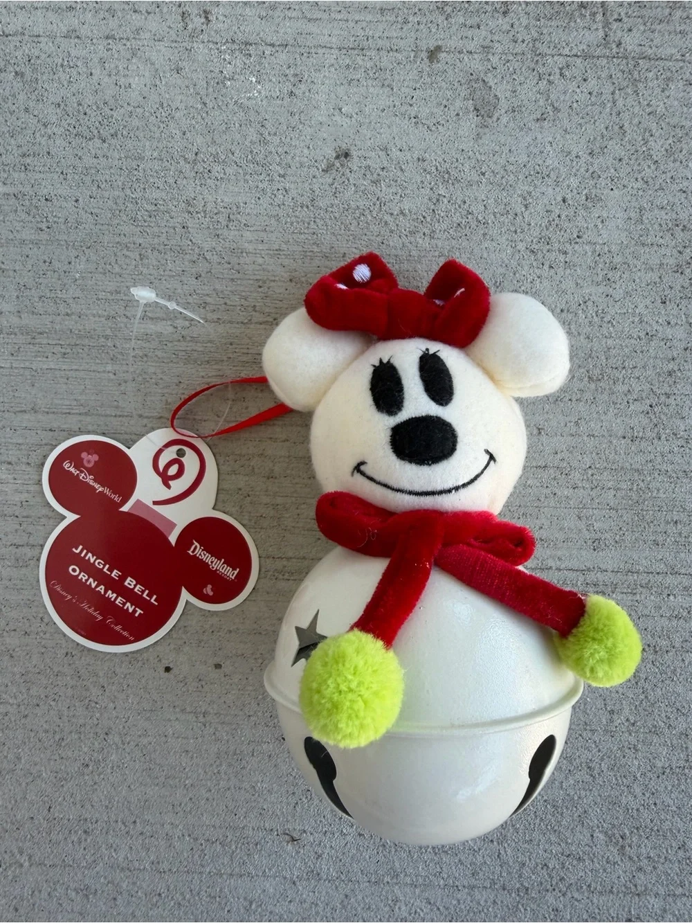 Disney Parks Minnie Mouse Jingle Bell Ornament Christmas Holiday Collection New